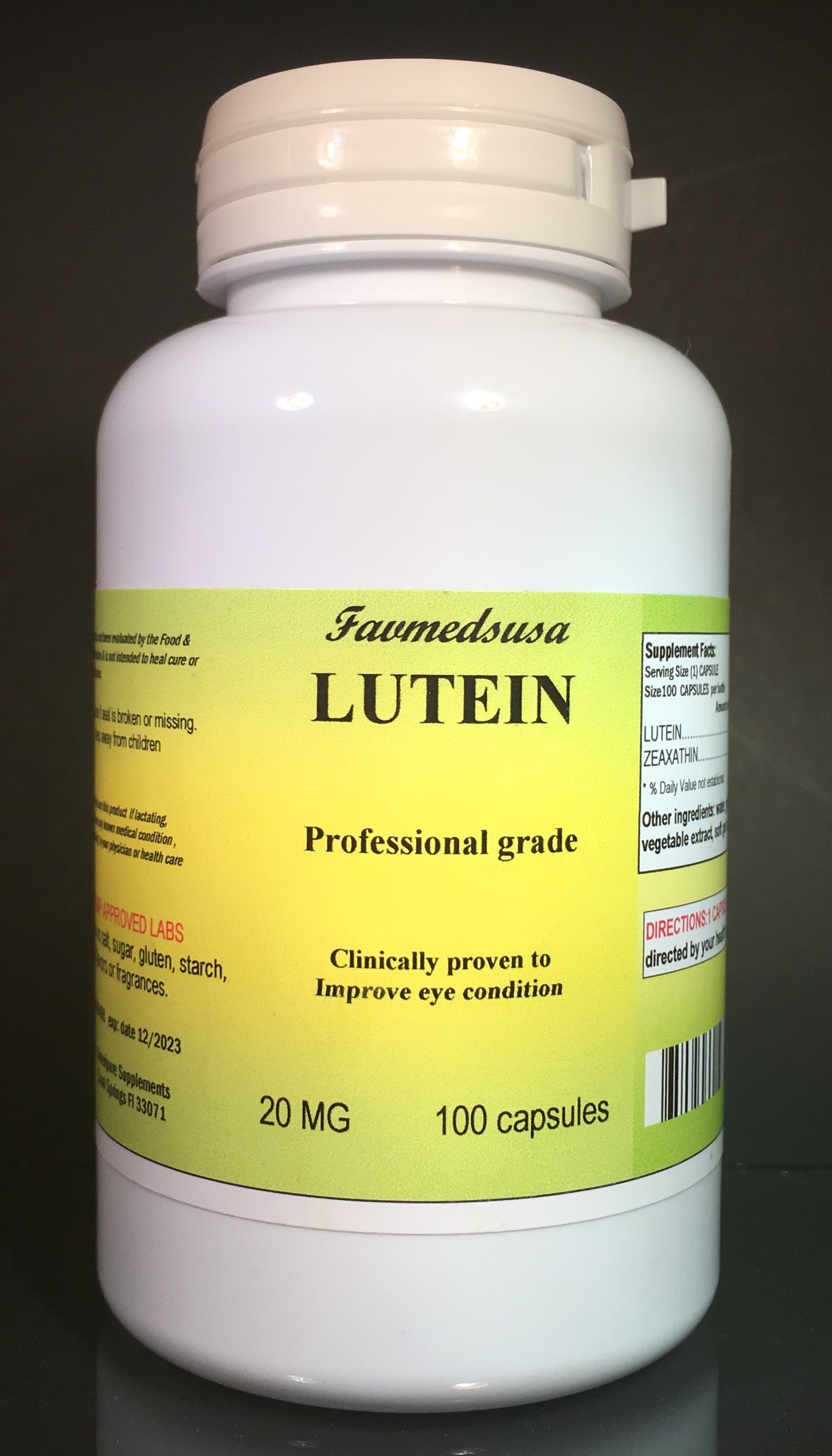 Lutein 20mg +Zeaxanthin - 100 capsules